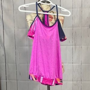 Nike workout top with built in bra, size L